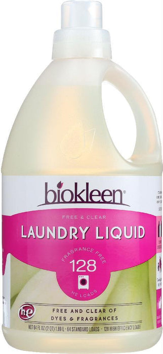 Bio Kleen: Laundry Liquid Free And Clear Unscented, 64 Oz