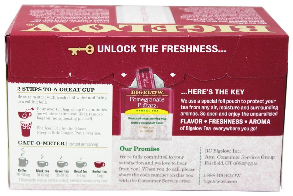 Bigelow: Pomegranate Pizzazz Herb Tea Caffeine Free 20 Tea Bags, 1.18 Oz