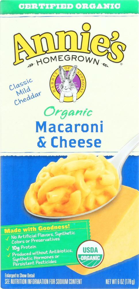 Annie's Homegrown: Organic Macaroni & Cheese Classic Mild Cheddar, 6 Oz