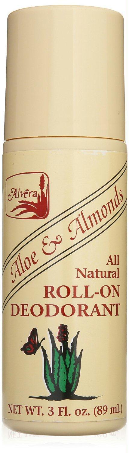 Alvera: All Natural Roll-on Deodorant Aloe And Almonds, 3 Oz