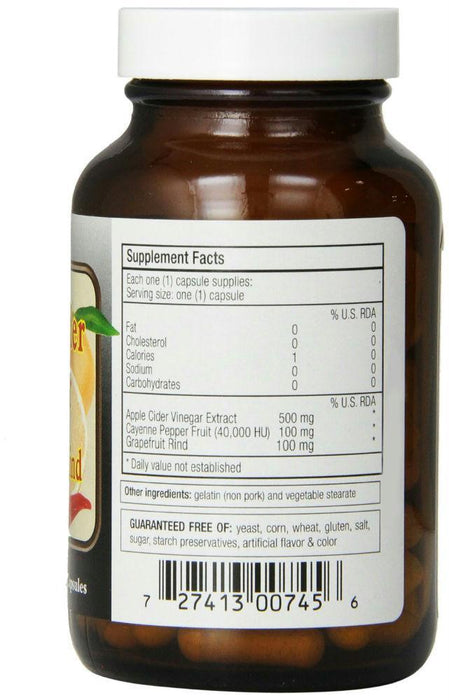 Only Natural: Apple Cider Vinegar Plus Grapefruit Rind And Cayenne 500 Mg, 90 Capsules