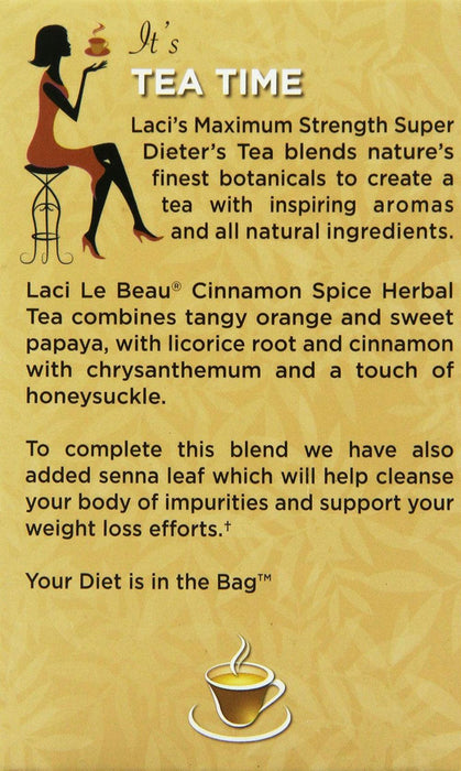 Laci Le Beau: Maximum Strength Super Dieters Tea Cinnamon Spice, 12 Tea Bags