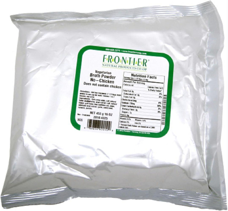 Frontier Natural Products: Broth Powder Vegetarian No-chicken, 16 Oz