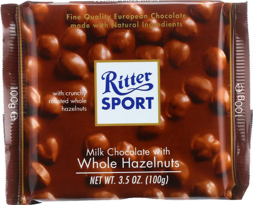 Ritter Sport: Milk Chocolate With Whole Hazelnuts, 3.5 Oz