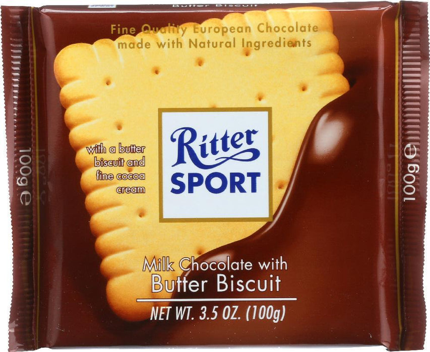 Ritter Sport: Milk Chocolate With Butter Biscuit, 3.5 Oz