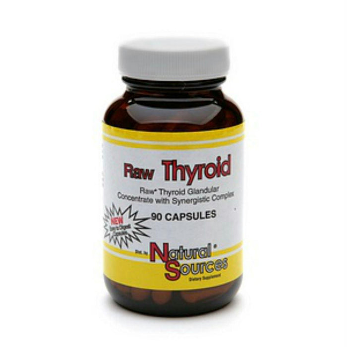 Natural Sources: Raw Thyroid, 90 Capsules