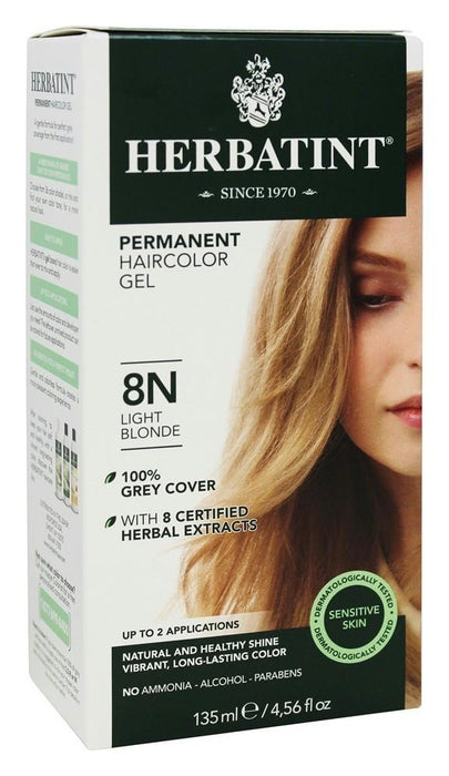 Herbatint: Permanent Herbal Haircolor Gel 8n Light Blonde, 4 Oz