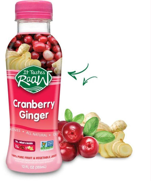 It Tastes Raaw: Cranberry Ginger Fruit & Vegetable Juice, 12 Oz