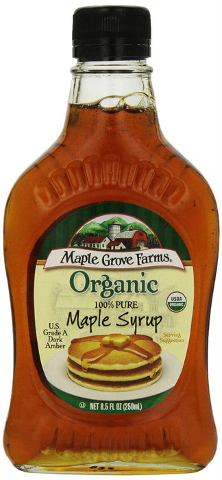 Maple Grove Farms: Organic Maple Syrup Dark Amber, 8.5 Oz