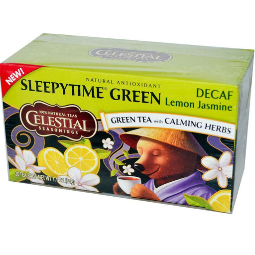 Celestial Seasonings: Decaf Sleepytime Green Lemon Jasmine Tea 20 Tea Bags, 1.1 Oz