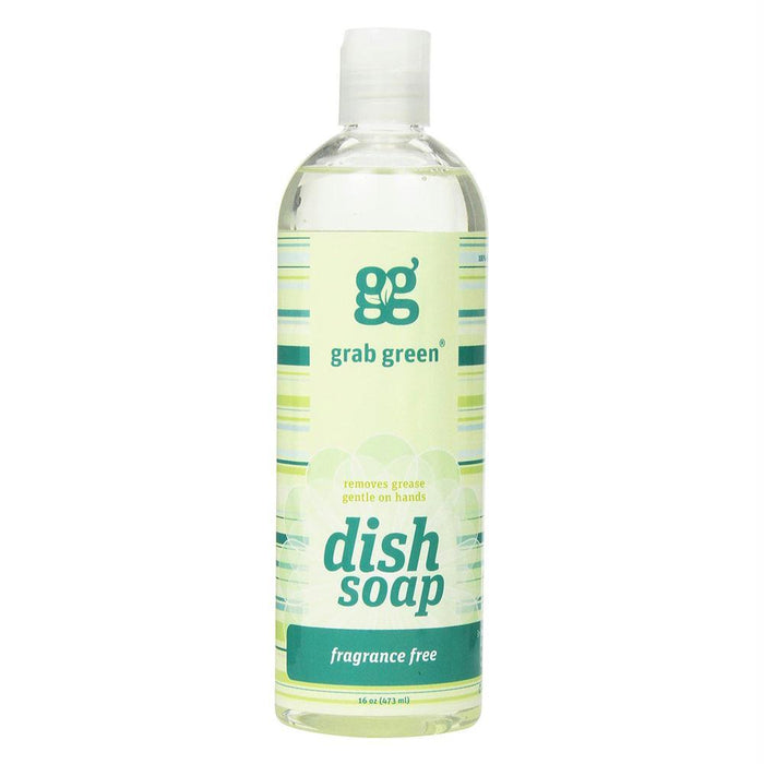 Grab Green: Natural Liquid Dish Soap Fragrance Free, 16 Oz