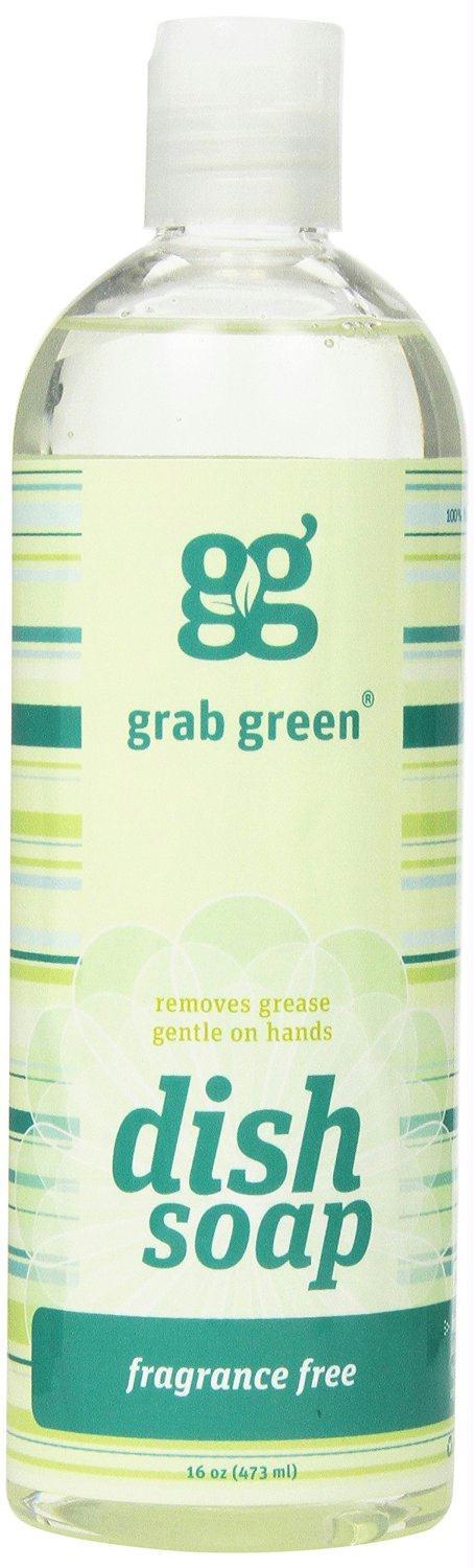 Grab Green: Natural Liquid Dish Soap Fragrance Free, 16 Oz