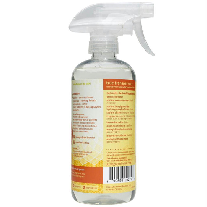 Grab Green: Degreaser Cleaner Tangerine With Lemongrass, 16 Oz