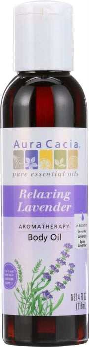 Aura Cacia: Aromatherapy Body Oil Relaxing Lavender, 4 Oz