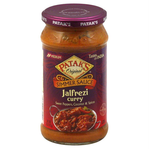 Patak's: Simmer Sauce Jalfrezi Curry Sweet Peppers And Coconut, 15 Oz