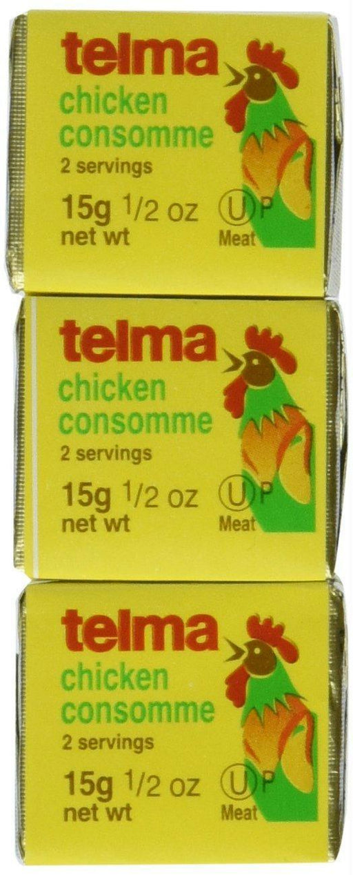 Telma: Chicken Consomme Cubes 3 Count (0.5 Oz Each), 1.5 Oz