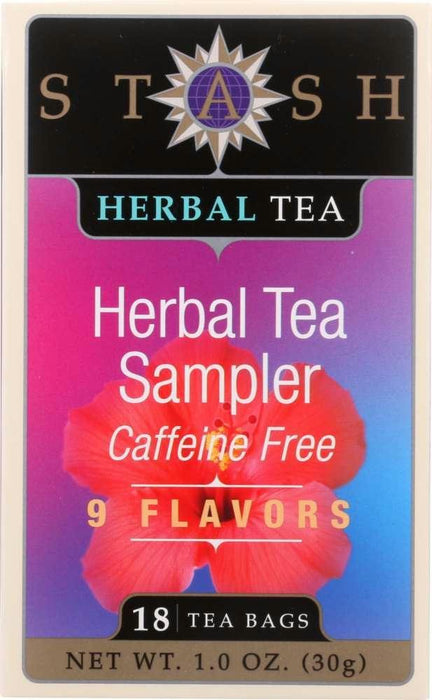 Stash Tea: Herbal Tea Sampler Caffeine Free 9 Flavors 18 Tea Bags, 1 Oz