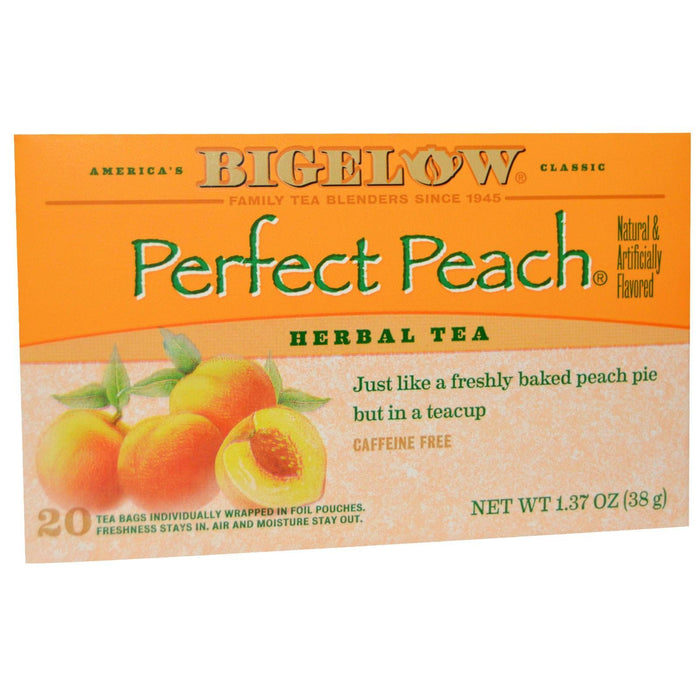 Bigelow: Herbal Tea Caffeine Free Perfect Peach, 20 Tea Bags