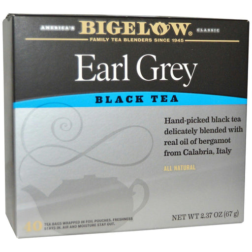 Bigelow: Earl Grey Black Tea All Natural, 40 Tea Bags, 2.37 Oz