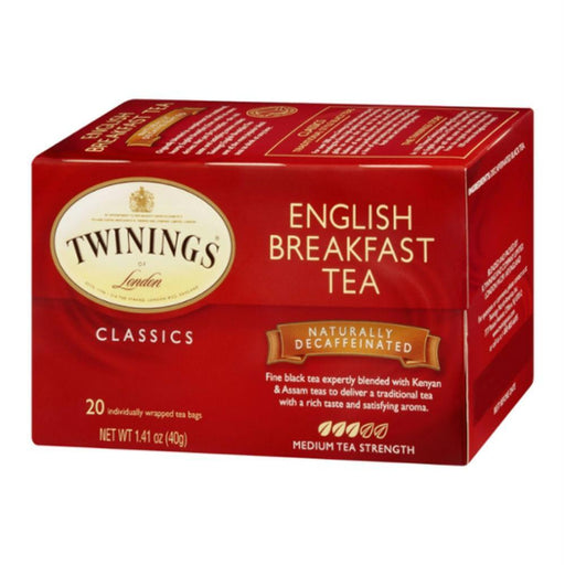 Twinings Of London: Classics English Breakfast Tea Naturally Decaffeinated, 20 Tea Bags, 1.41 Oz