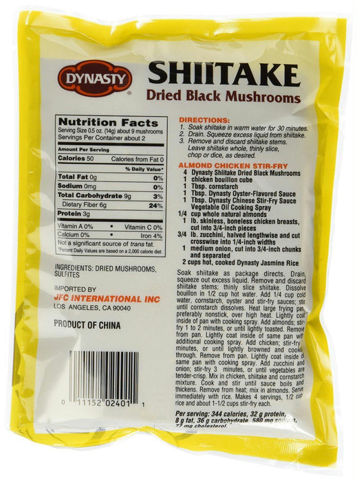 Dynasty: Whole Shiitake Mushrooms, 1 Oz