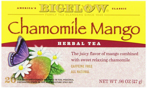 Bigelow: Chamomile Mango Herb Tea 20 Tea Bags, 0.96 Oz