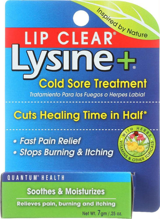 Quantum: Lip Clear Lysine + Cold Sore Treatment, 0.25 Oz