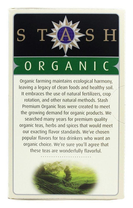 Stash Tea: Organic Earl Grey Black & Green Tea 18 Tea Bags, 1.1 Oz