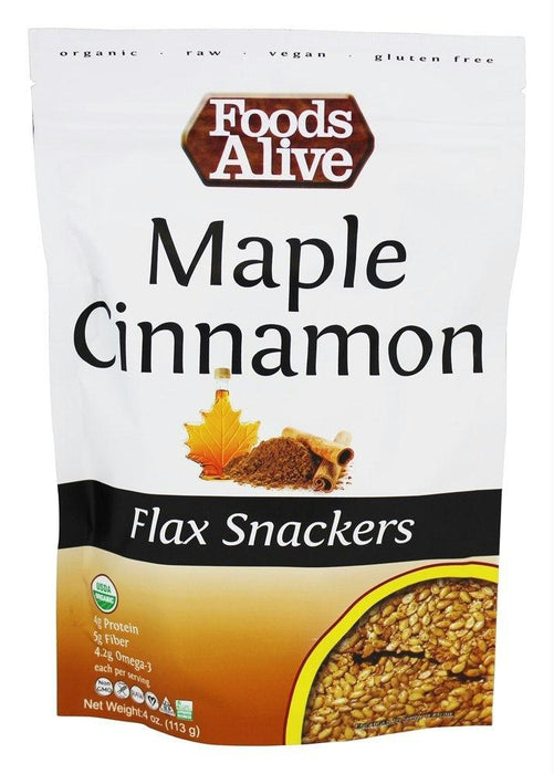 Foods Alive: Organic Flax Snackers Maple And Cinnamon, 4 Oz