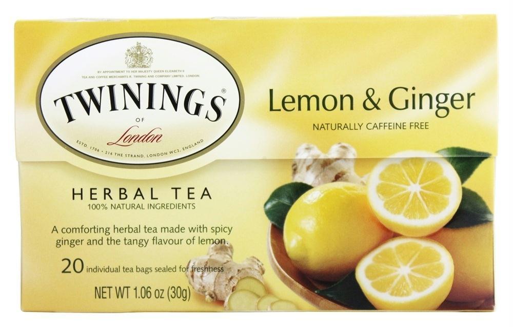 Twinings Of London: Herbal Lemon & Ginger Naturally Caffeine Free, 20 Tea Bags, 1.06 Oz