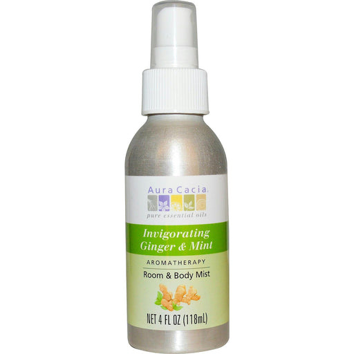 Aura Cacia: Room & Body Mist Invigorating Ginger & Mint, 4 Oz