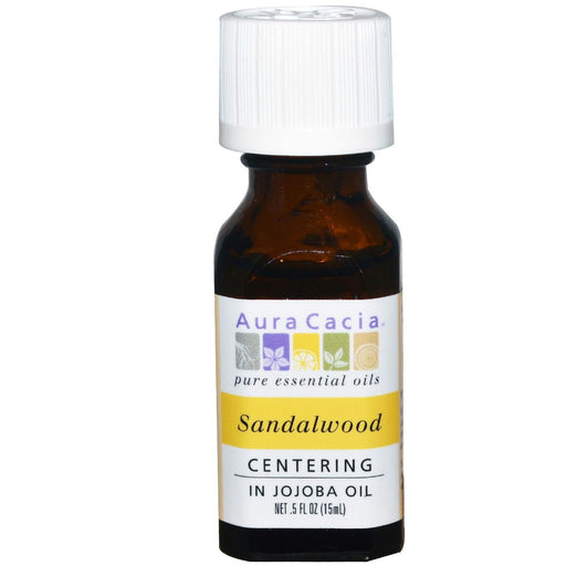 Aura Cacia: Sandalwood In Jojoba Oil, 0.5 Oz