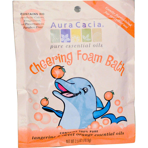 Aura Cacia: Tangerine & Sweet Orange Essential Oils Cheering Foam Bath, 2.5 Oz