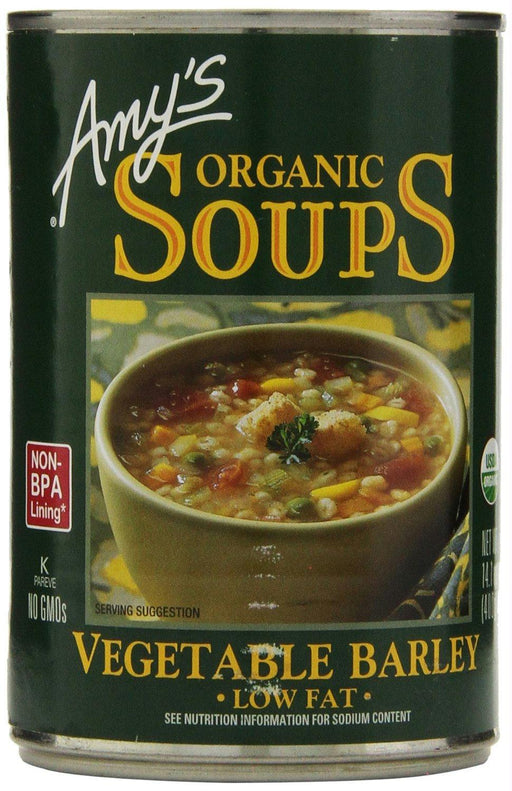 Amy's: Organic Soup Low Fat Vegetable Barley, 14.1 Oz