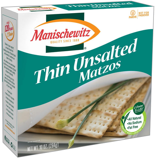 Manischewitz: Thin Unsalted Matzos, 10 Oz