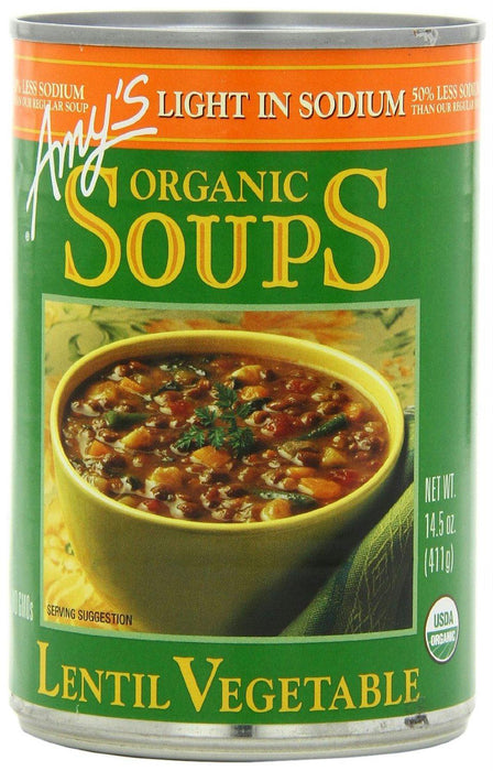 Amy's: Organic Soup Light In Sodium Lentil Vegetable, 14.5 Oz