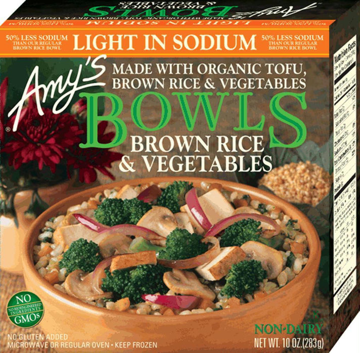 Amy's: Brown Rice & Vegetables Bowl Light In Sodium, 10 Oz