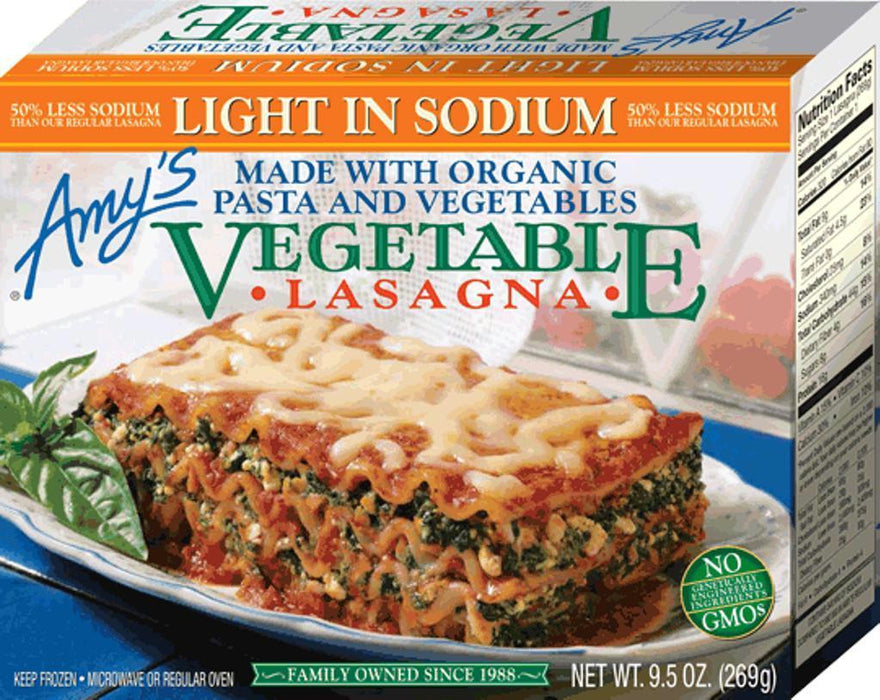 Amy's: Vegetable Lasagna Light In Sodium, 9.5 Oz