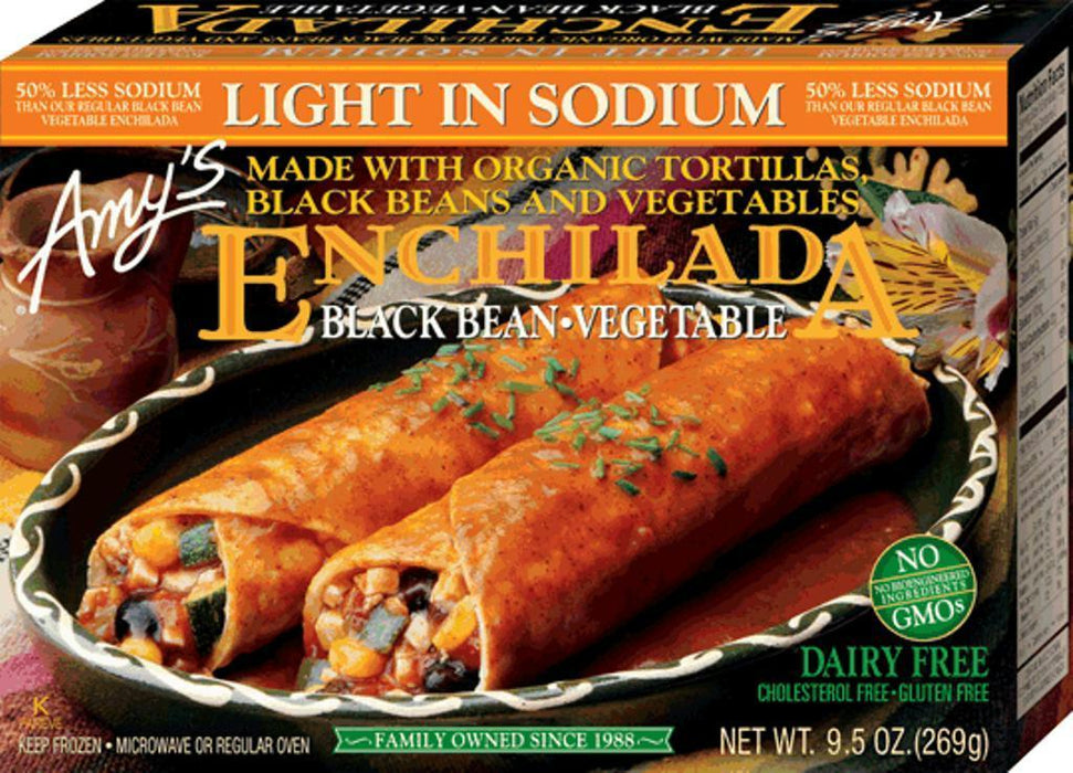 Amy's: Light In Sodium Black Bean Vegetable Enchilada, 9.5 Oz