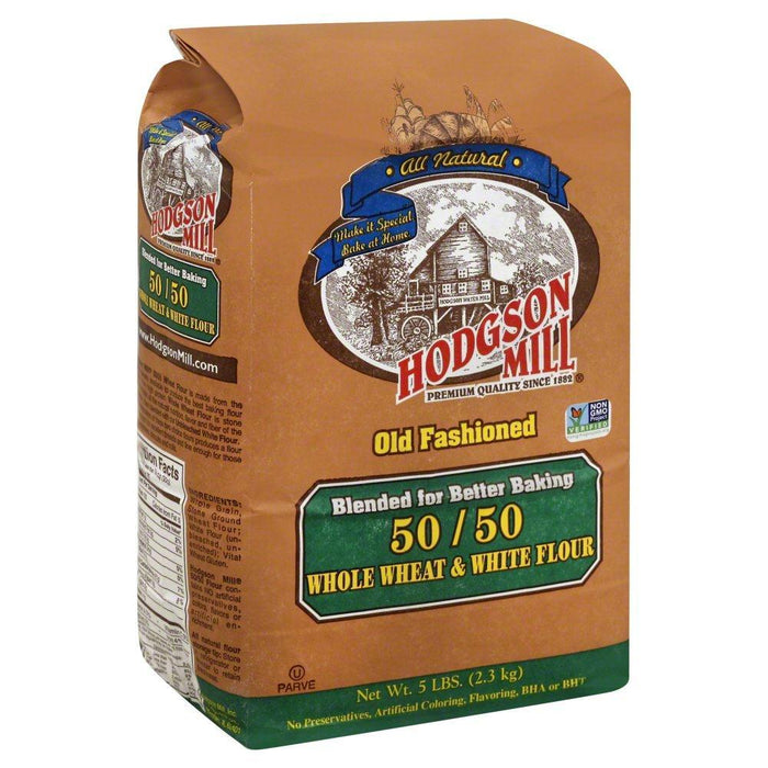 Hodgson Mill: 50-50 Whole Wheat And White Flour, 5 Lbs