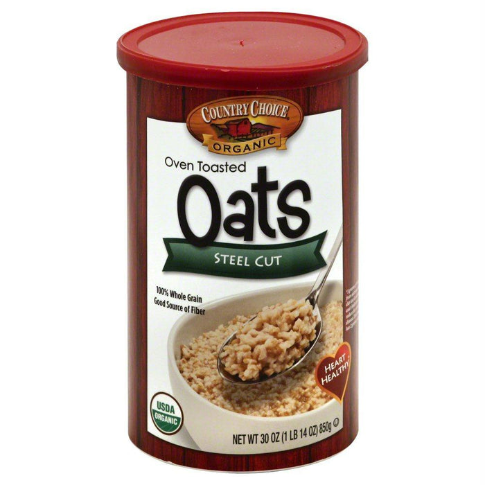 Country Choice: Organic Oven Toasted Oats Steel Cut, 30 Oz