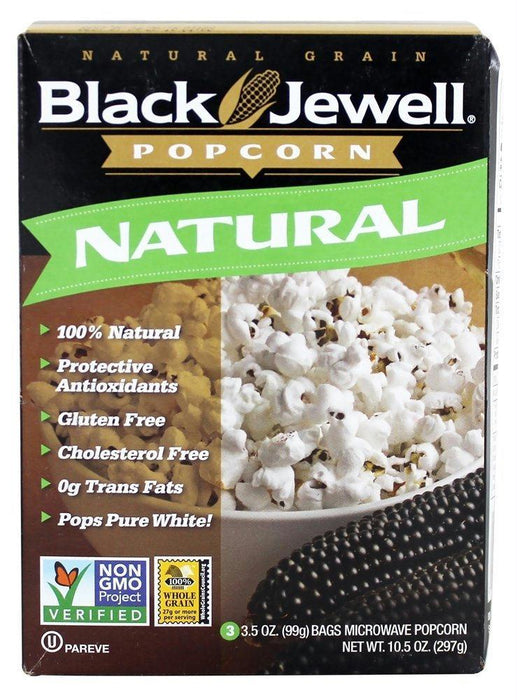 Black Jewell: Microwave Popcorn Natural 3 Bags, 10.5 Oz