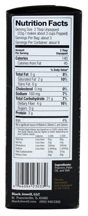 Black Jewell: Microwave Popcorn Natural 3 Bags, 10.5 Oz