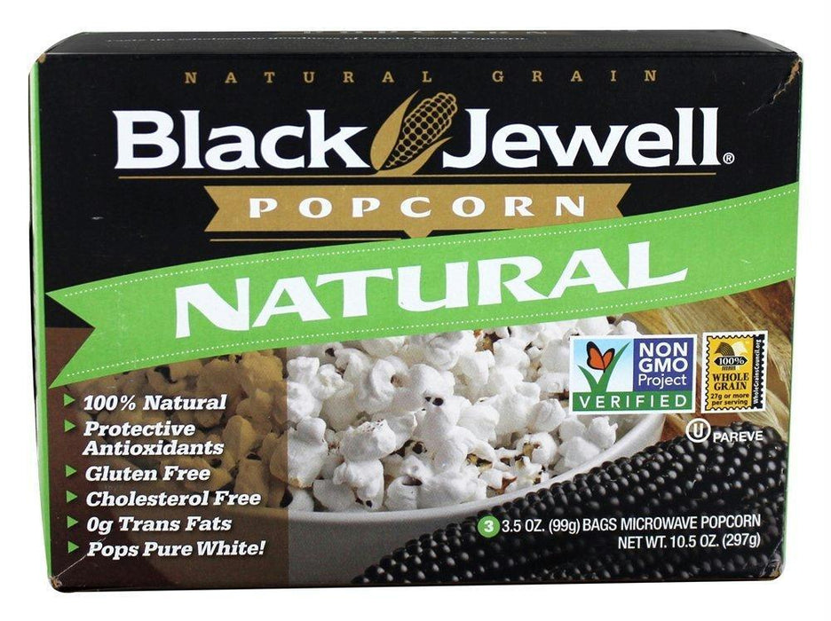 Black Jewell: Microwave Popcorn Natural 3 Bags, 10.5 Oz