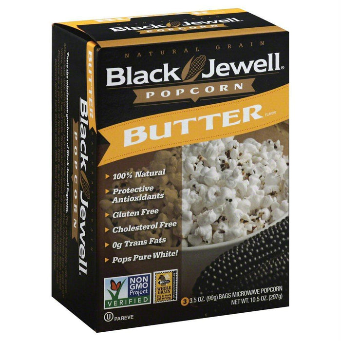 Black Jewell: Premium Microwave Popcorn Butter 3 Bags, 10.5 Oz