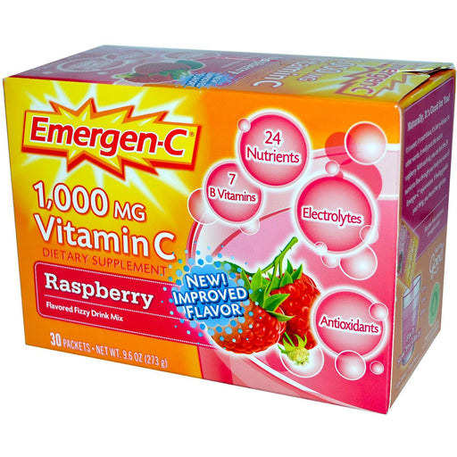 Emergen-c: Vitamin C Fizzy Drink Mix Raspberry 1000 Mg, 30 Packets