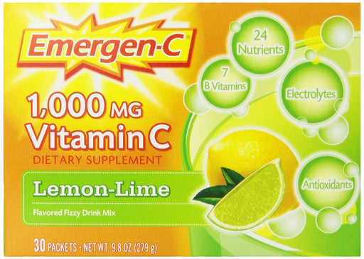 Emergen-c: Vitamin C Fizzy Drink Mix Lemon Lime 30 Packets, 9.8 Oz