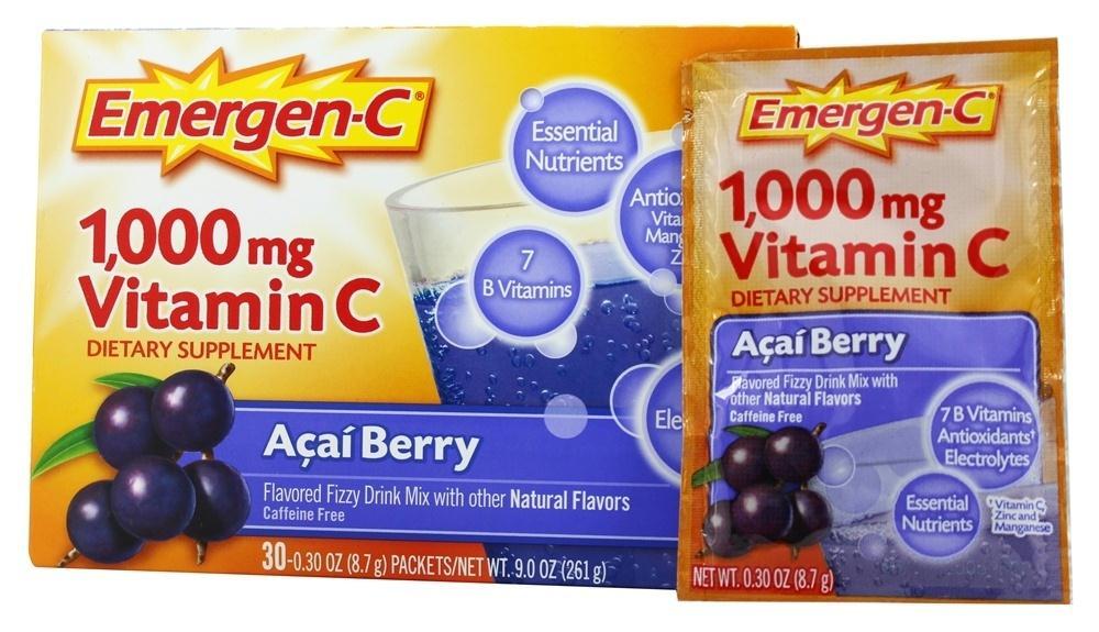 Emergen-c: 1000 Mg Vitamin C Acai Berry 30 Packets, 8.9 Oz