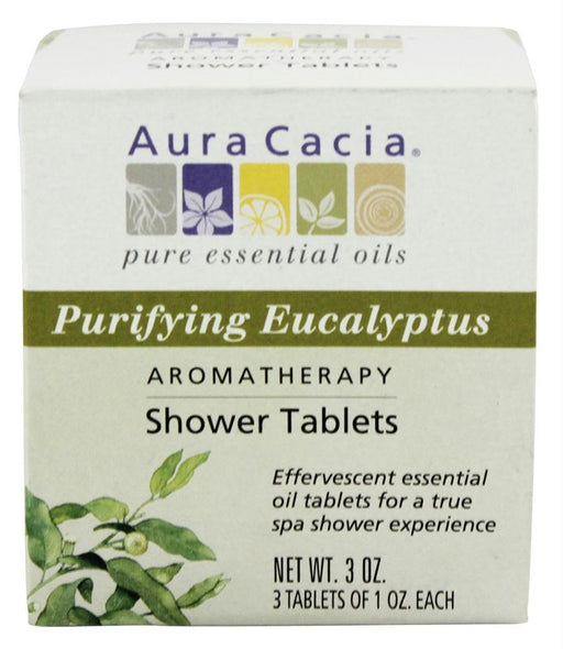 Aura Cacia: Aromatherapy Shower Tablets Purifying Eucalyptus 3 Tablets (1 Oz Each), 3 Oz