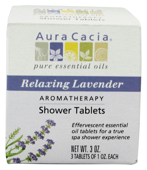 Aura Cacia: Aromatherapy Shower Tablets Relaxing Lavender 3 Tablets (1 Oz Each), 3 Oz